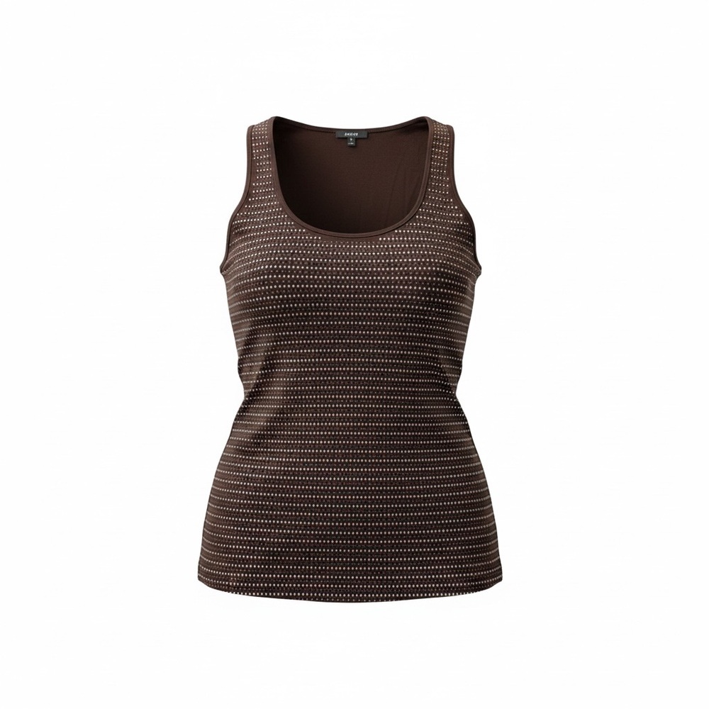 NWOT Grayse (St John) Brown Sleeveless Studded Women's Long Top XL (like L)